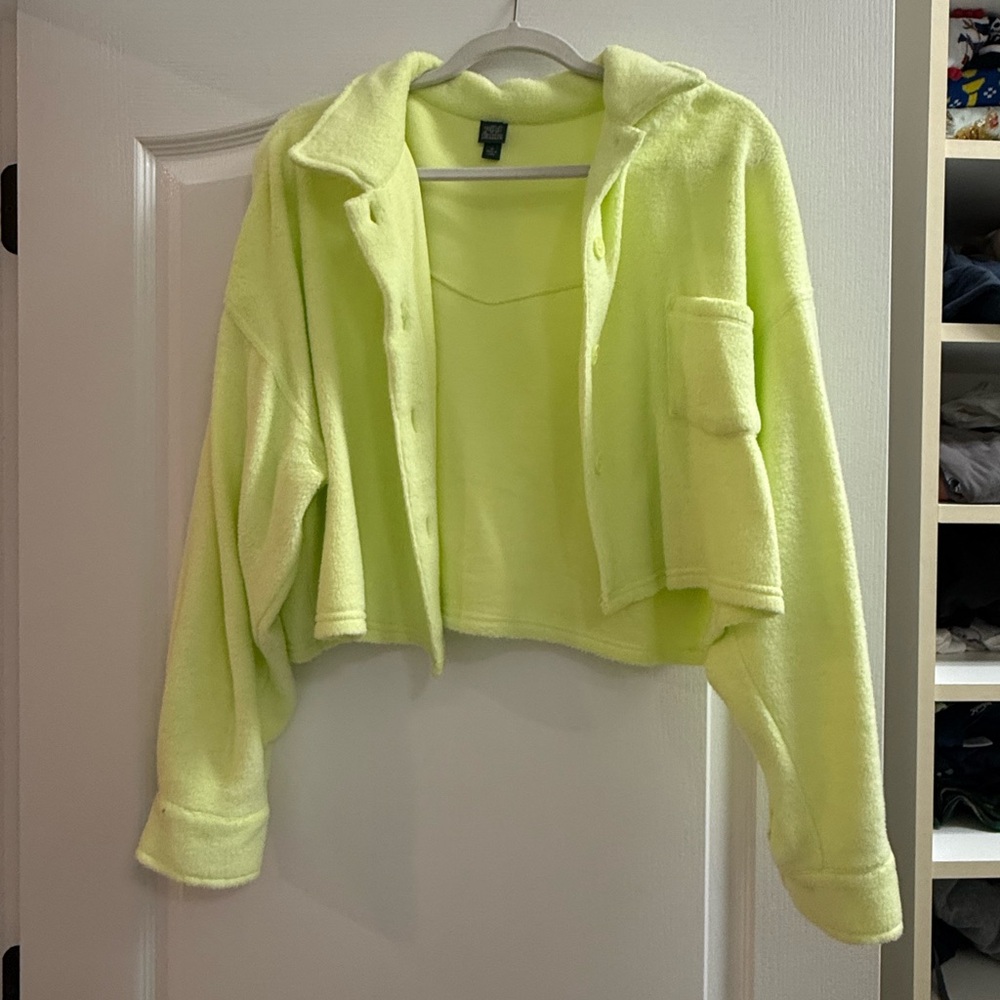 Wild Fable Neon Yellow Cropped Jacket